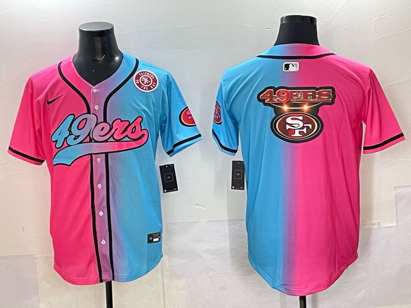 Men 2025 San Francisco 49ers Blank Blue pink Nike Limited NFL Jersey style 024->san francisco 49ers->NFL Jersey